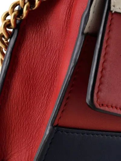 Pre-owned Gucci Queen Margaret Chain Wallet Leather Mini Crossbody Bag In Red