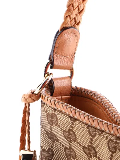 Pre-owned Gucci Marrakech Gg Canvas Medium Hobo Bag In Neutral