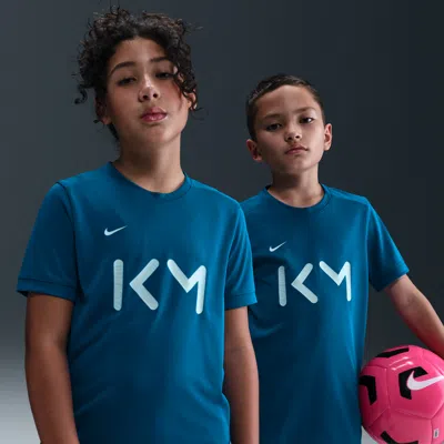 Nike Kylian Mbappã© Academy Big Kids'  Dri-fit Soccer Short-sleeve Top In Blue