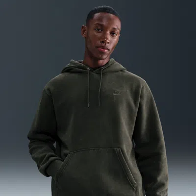 Nike Men's  Sportswear Club Washed Fleece Hoodie In Green