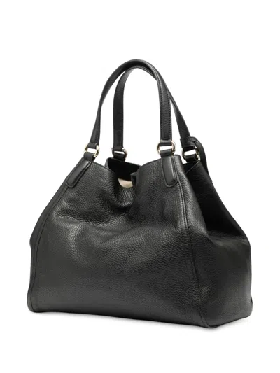 Pre-owned Gucci 2000-2015 Medium Leather Soho Cellarius Tote Bag In Black