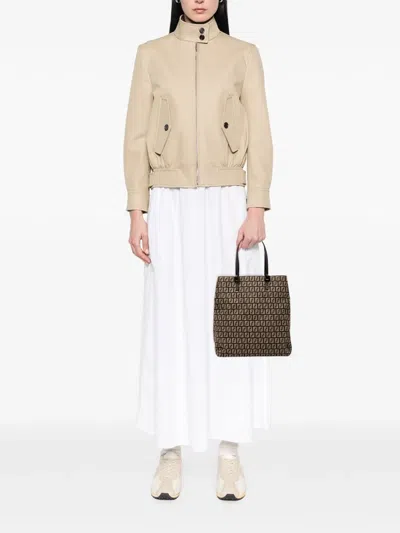 Pre-owned Fendi 2000-2010 Zucchino Canvas Tote Bag In Brown