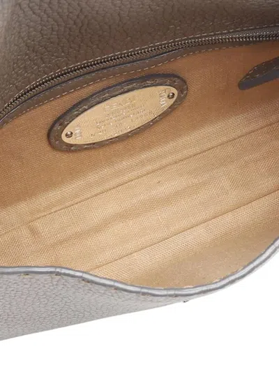 Pre-owned Fendi 2010-2025 Leather Selleria Baguette Shoulder Bag In Brown