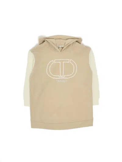 Twinset Logo-detail Hooded Dress In Multi