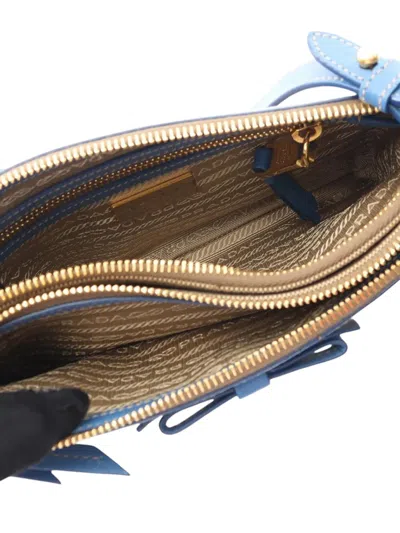 Pre-owned Prada 2010-2025 Canapa Logo Jacquard Crossbody Bag In Brown