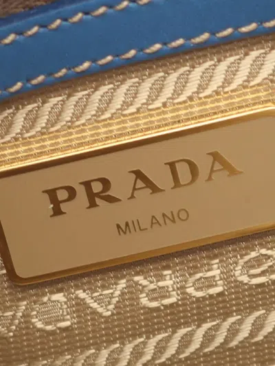 Pre-owned Prada 2010-2025 Canapa Logo Jacquard Crossbody Bag In Brown