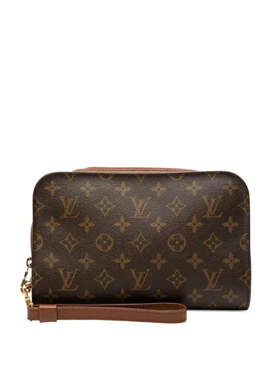 Pre-owned Louis Vuitton 2003 Monogram Orsay Clutch Bag In Brown