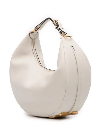 Pre-owned Fendi 2010-2025 Medium Leather Graphy Hobo Bag In White