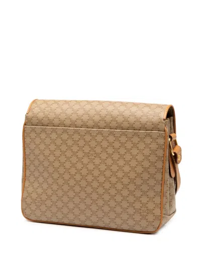 Pre-owned Celine 2013 Macadam Coated Canvas Crossbody Bag In Brown