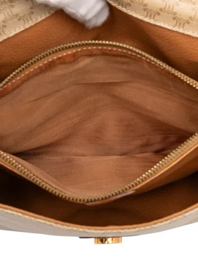 Pre-owned Celine 2013 Macadam Coated Canvas Crossbody Bag In Brown