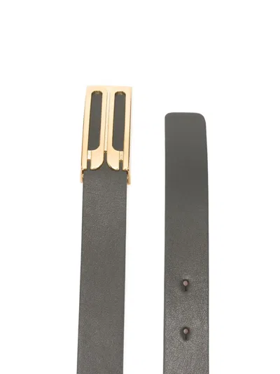 Victoria Beckham Logo-buckle Belt In Black