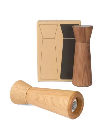 The Conran Shop Istria Oak Salt-pepper (set Of Two) In Brown