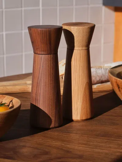 The Conran Shop Istria Oak Salt-pepper (set Of Two) In Brown