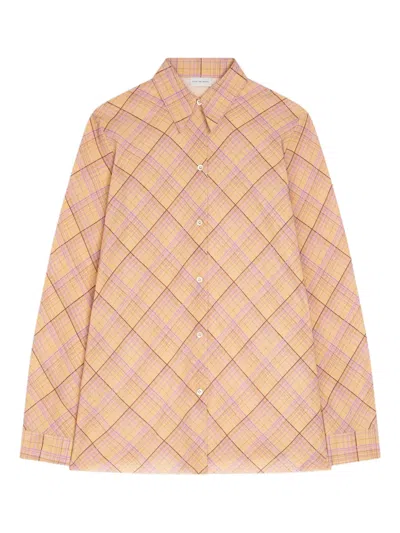 Dries Van Noten Checked-pattern Shirt In Pink