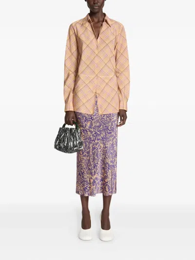 Dries Van Noten Checked-pattern Shirt In Pink