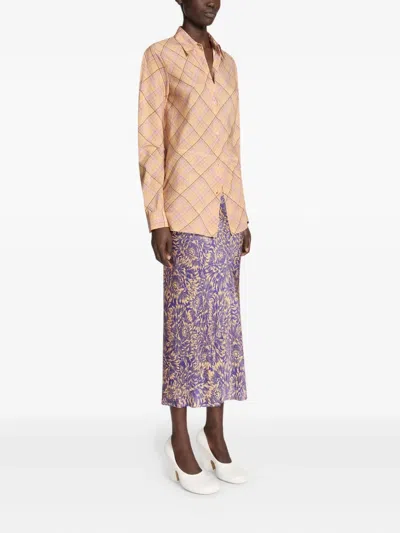 Dries Van Noten Checked-pattern Shirt In Pink