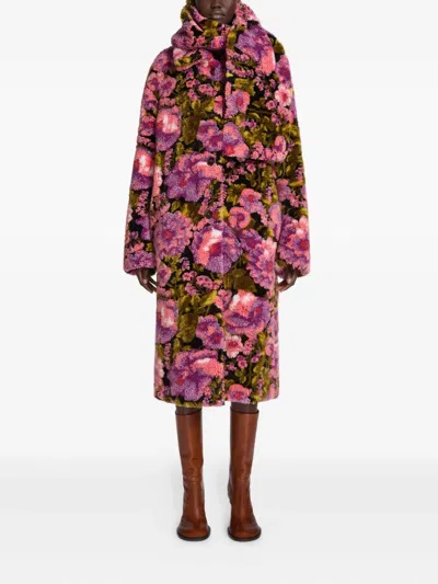 Dries Van Noten Shearling-jacquard Scarf In Multi