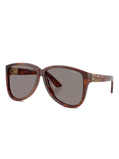 Miu Miu Tortoiseshell-pattern Sunglasses In Multi