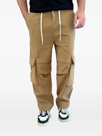 Disclaimer Gabardine Cargo Pants In Brown
