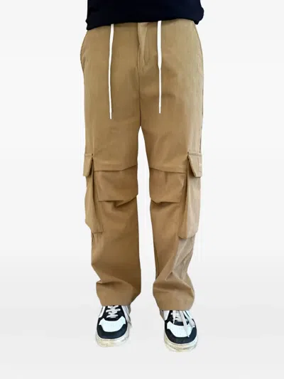 Disclaimer Gabardine Cargo Pants In Brown