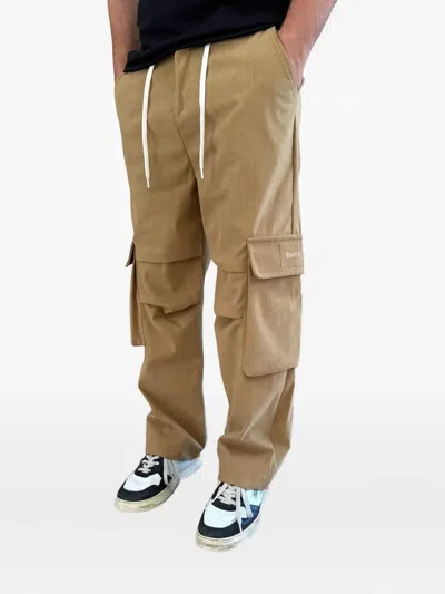 Disclaimer Gabardine Cargo Pants In Brown