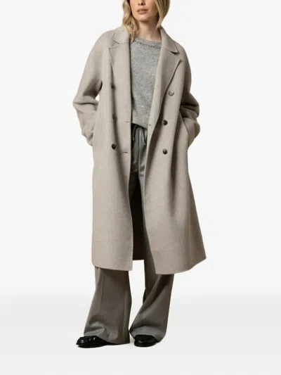 Kocca Diodato Double-breasted Coat In Gray