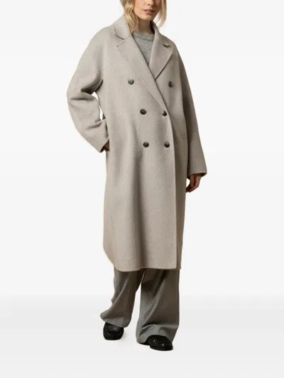 Kocca Diodato Double-breasted Coat In Gray