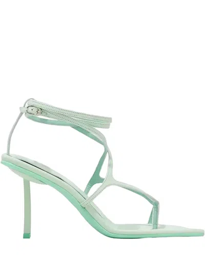 Le Silla 80mm Leather Heeled Sandals In Green