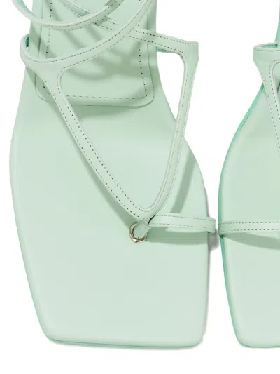 Le Silla 80mm Leather Heeled Sandals In Green