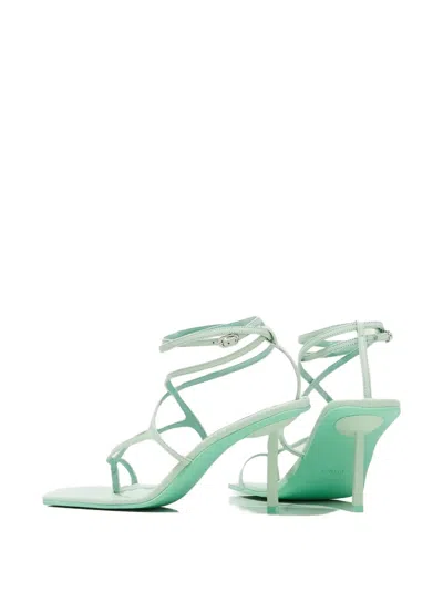 Le Silla 80mm Leather Heeled Sandals In Green