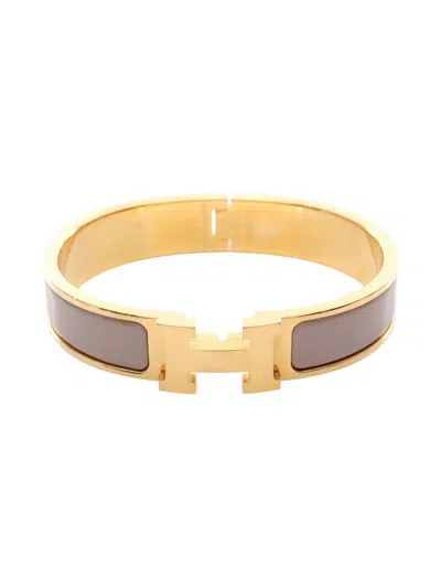 Pre-owned Hermes 2010s Click H Pm Bangle In Gold