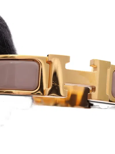 Pre-owned Hermes 2010s Click H Pm Bangle In Gold