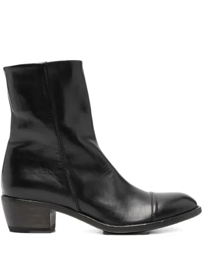Shoto 45mm Zip-fastening Leather Boots In Black
