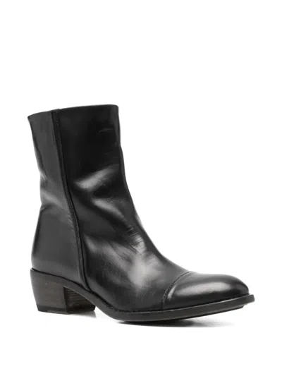 Shoto 45mm Zip-fastening Leather Boots In Black