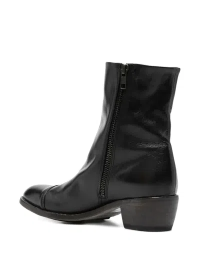Shoto 45mm Zip-fastening Leather Boots In Black