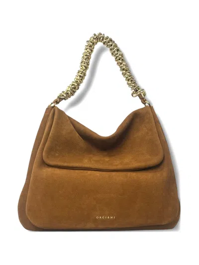 Orciani Large Diana Shoulder Bag In Brown