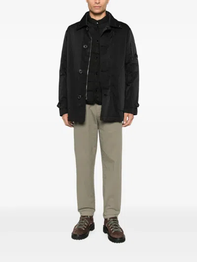 C.p. Company Buttoned Jacket In Black