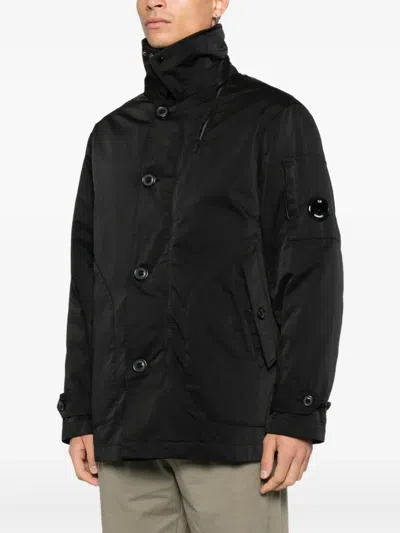 C.p. Company Buttoned Jacket In Black