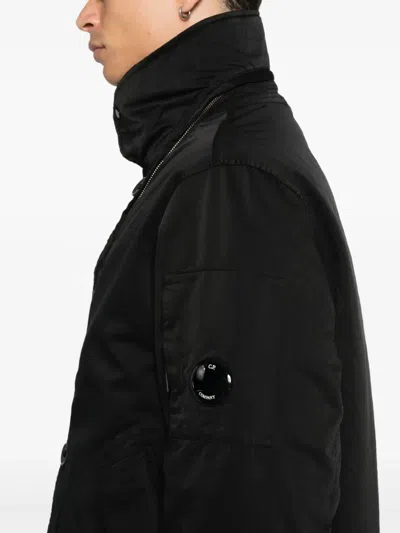 C.p. Company Buttoned Jacket In Black