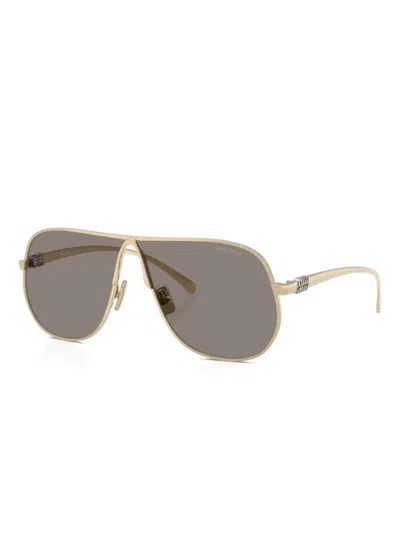 Miu Miu 0mu A56s Miu Ombre Zvn80q Oro Pallido Sunglasses In Gold
