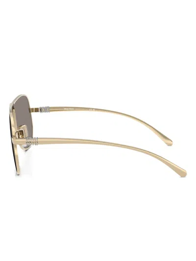 Miu Miu 0mu A56s Miu Ombre Zvn80q Oro Pallido Sunglasses In Gold