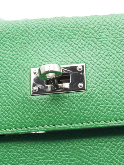 Pre-owned Hermes 2014 Kelly Bi-fold Wallet In Green