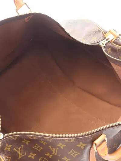 Pre-owned Louis Vuitton Keepall Bandouliere 55 Monogram Boston Bag In Brown