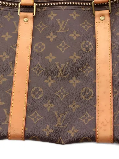 Pre-owned Louis Vuitton Keepall Bandouliere 55 Monogram Boston Bag In Brown