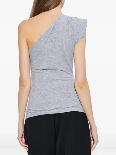 Dsquared2 One-shoulder Graphic-print Top In Gray