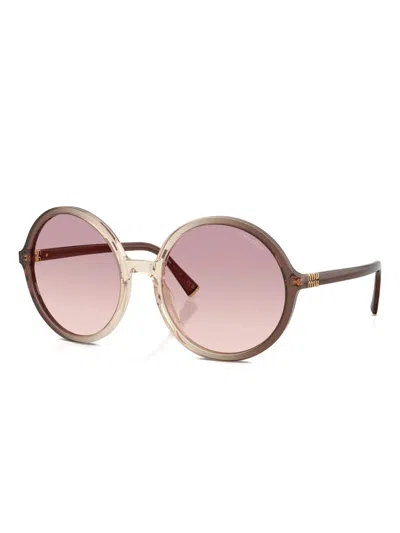 Miu Miu 0mu B02s Miu Regard 25g40s Marrone Sfumato Sunglasses In Gold