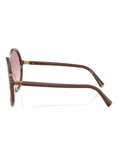 Miu Miu 0mu B02s Miu Regard 25g40s Marrone Sfumato Sunglasses In Gold