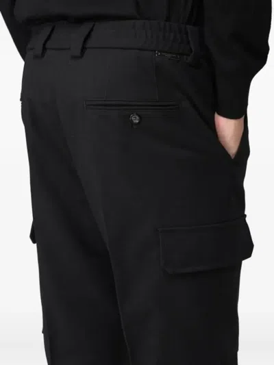 Paolo Pecora Pleated Cargo Trousers In Black