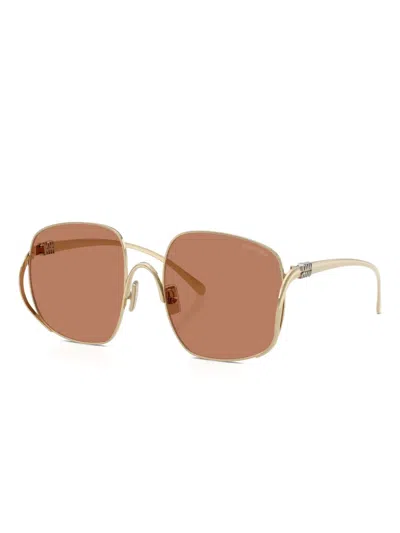 Miu Miu Woman Sunglasses Mu A57s In Gold