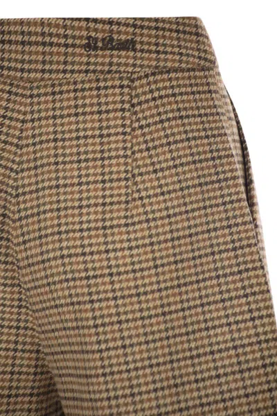 Mc2 Saint Barth Aya Pied De Poule Houndstooth-pattern Shorts In Neutral